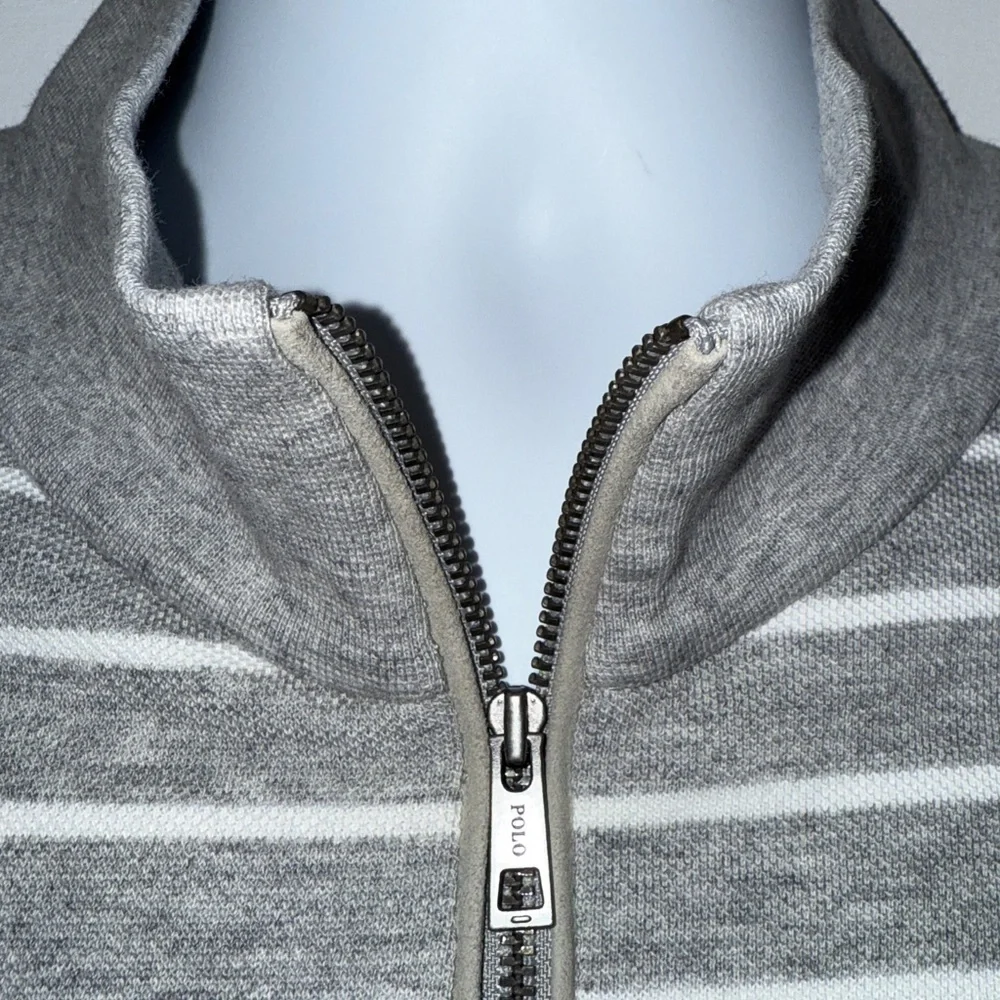 Polo Golf Ralph Lauren XL Gray Striped Wildfire Quarter Zip Water-Repellent